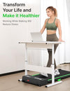 Dripex Walking Pad Treadmill for home, 2.5HP Under Desk Treadmill with 6 Shock-absorbing Cushions, Walking Running Machine with Remote Control and LED Display, Adjustable Speeds 1-6km/h, No Assembly