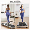 Treadmill for Home Under Desk, 2.25HP Ultra-thin Silent Treadmill, 10KM/H Walking Machine, 40 * 100cm Belt, 12 Modes, LCD Touch Screen, Bluetooth App, Wireless Remote Control (Silver White)
