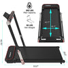Tvdugim Folding Treadmill for Home,2.5HP Under Desk Treadmill,Widened Running Belt,Non-Assembly, 1-12KM/H, Walking and Running Machine for Home (Red) (Red)