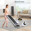 Treadmill for Home Under Desk, 2.25HP Ultra-thin Silent Treadmill, 10KM/H Walking Machine, 40 * 100cm Belt, 12 Modes, LCD Touch Screen, Bluetooth App, Wireless Remote Control (Silver White)