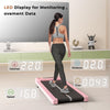 HomeFitnessCode Under Desk Treadmill, 2.5HP Portable Walking Pad Treadmills for Home with Bluetooth Speaker, LED Display & Remote, Adjustable Speeds 1-10KM/H (Pink)