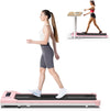 HomeFitnessCode Under Desk Treadmill, 2.5HP Portable Walking Pad Treadmills for Home with Bluetooth Speaker, LED Display & Remote, Adjustable Speeds 1-10KM/H (Pink)