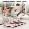 HomeFitnessCode Under Desk Treadmill, 2.5HP Portable Walking Pad Treadmills for Home with Bluetooth Speaker, LED Display & Remote, Adjustable Speeds 1-10KM/H (Pink)