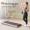 HomeFitnessCode Under Desk Treadmill, 2.5HP Portable Walking Pad Treadmills for Home with Bluetooth Speaker, LED Display & Remote, Adjustable Speeds 1-10KM/H (Pink)