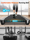 THERUN Under Desk Treadmill for Home, 3HP Folding treadmill w/Widen Running Belt & 12 Pre-Programs,Foldable Walking Running Machine w/Remote Control,LED Display & Fitness App,0.8-12KM/H (Grey)